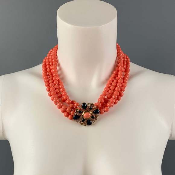 J.CREW Coral Beaded Pendant Necklace - Picture 5 of 5